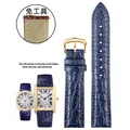 Bracelet montre cuir croco 15 à 21 mm rapide – Band Color A-Royal blue-gold