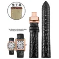Bracelet montre cuir croco 15 à 21 mm rapide – Band Color B-Black-rose gold