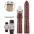 Bracelet montre cuir croco 15 à 21 mm rapide – Band Color B-brown-silver