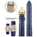 Bracelet montre cuir croco 15 à 21 mm rapide – Band Color B-Royal blue-gold