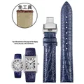 Bracelet montre cuir croco 15 à 21 mm rapide – Band Color B-Royal blue-silver