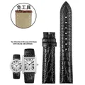 Bracelet montre cuir croco 15 à 21 mm rapide – Band Color Black-no pin