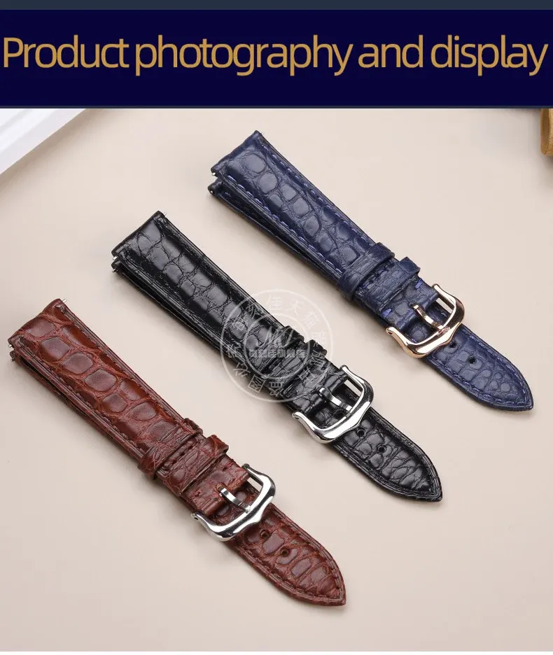 Bracelet montre cuir croco 15 à 21 mm rapide