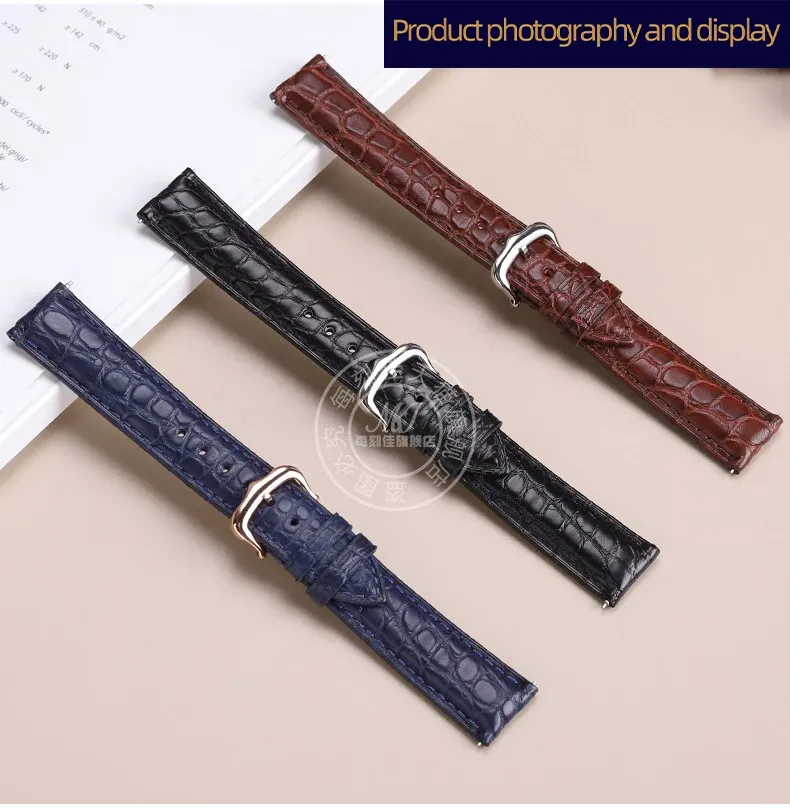 Bracelet montre cuir croco 15 à 21 mm rapide