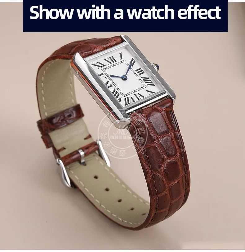 Bracelet montre cuir croco 15 à 21 mm rapide
