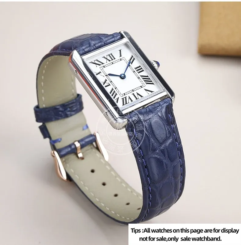 Bracelet montre cuir croco 15 à 21 mm rapide