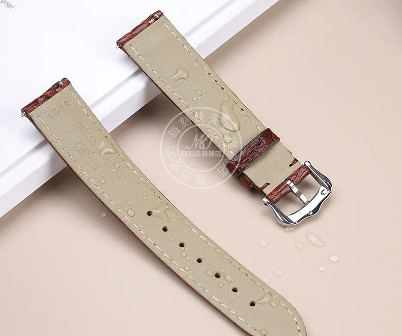 Bracelet montre cuir croco 15 à 21 mm rapide
