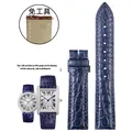 Bracelet montre cuir croco 15 à 21 mm rapide – Band Color Royal blue-no pin