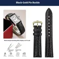 Bracelet montre cuir croco 16 à 20 mm rapide – Band Color black-gold