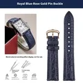 Bracelet montre cuir croco 16 à 20 mm rapide – Band Color blue-rose gold