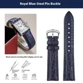 Bracelet montre cuir croco 16 à 20 mm rapide – Band Color blue-silver