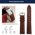 Bracelet montre cuir croco 16 à 20 mm rapide – Band Color brown-gold