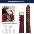 Bracelet montre cuir croco 16 à 20 mm rapide – Band Color brown-rosegold
