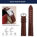 Bracelet montre cuir croco 16 à 20 mm rapide – Band Color brown-silver