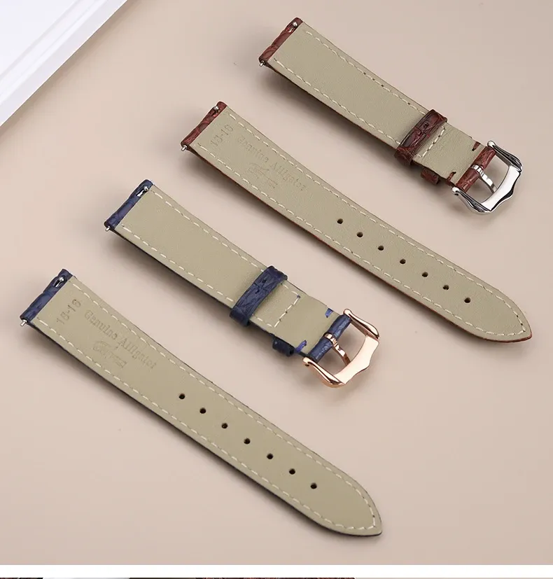 Bracelet montre cuir croco 16 à 20 mm rapide