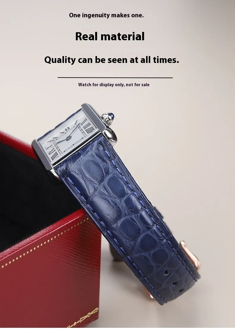 Bracelet montre cuir croco 16 à 20 mm rapide