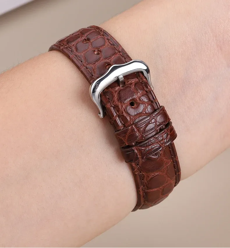Bracelet montre cuir croco 16 à 20 mm rapide
