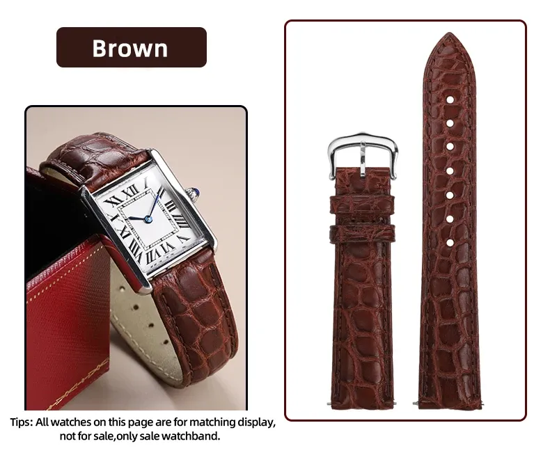 Bracelet montre cuir croco 16 à 20 mm rapide