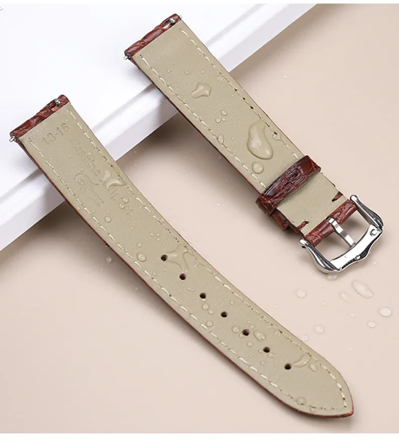 Bracelet montre cuir croco 16 à 20 mm rapide