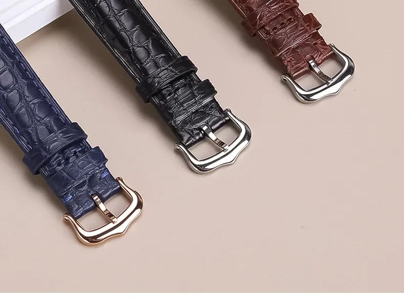 Bracelet montre cuir croco 16 à 20 mm rapide