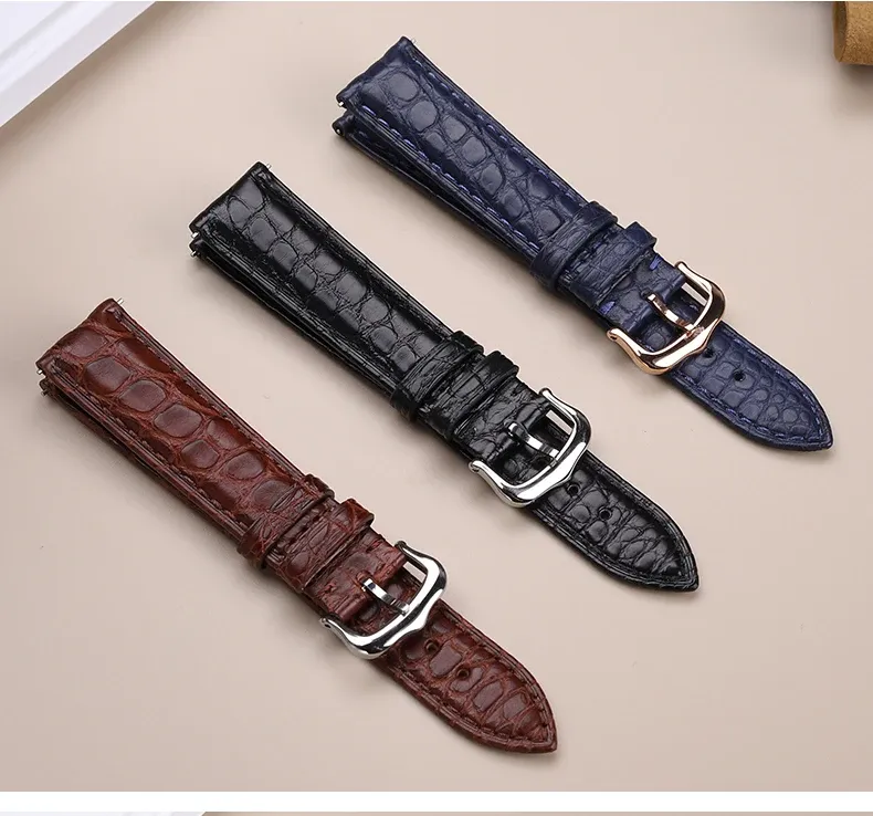Bracelet montre cuir croco 16 à 20 mm rapide