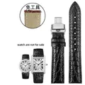 Bracelet montre cuir croco 16 à 22 mm – Band Color A-black-silver
