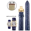 Bracelet montre cuir croco 16 à 22 mm – Band Color A-blue-gold