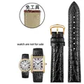 Bracelet montre cuir croco 16 à 22 mm – Band Color black-gold