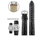 Bracelet montre cuir croco 16 à 22 mm – Band Color black-silver