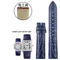Bracelet montre cuir croco 16 à 22 mm – Band Color blue-no