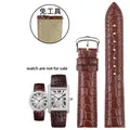 Bracelet montre cuir croco 16 à 22 mm – Band Color brown-silver