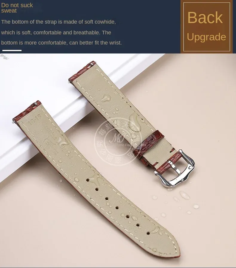 Bracelet montre cuir croco 16 à 22 mm
