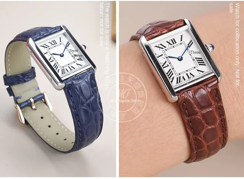Bracelet montre cuir croco 16 à 22 mm
