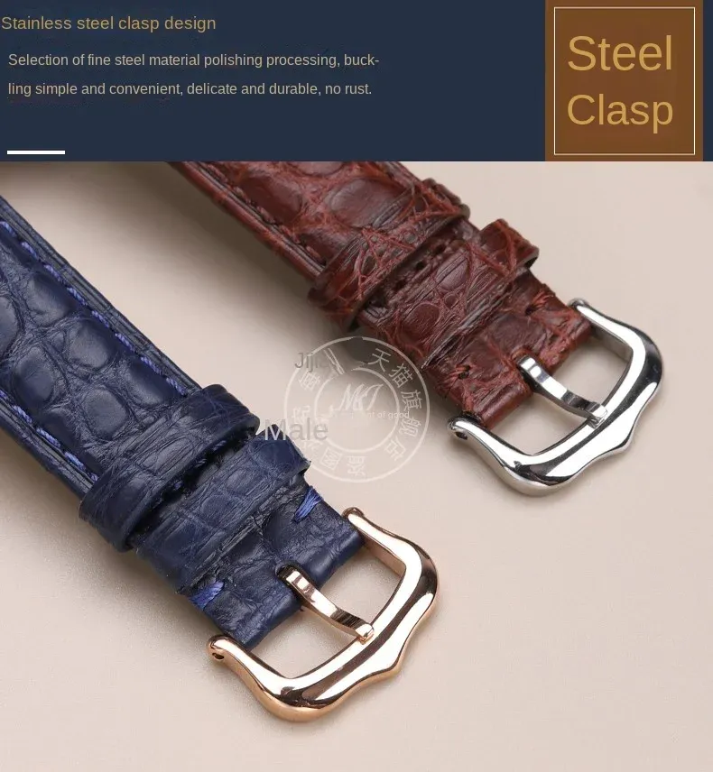 Bracelet montre cuir croco 16 à 22 mm
