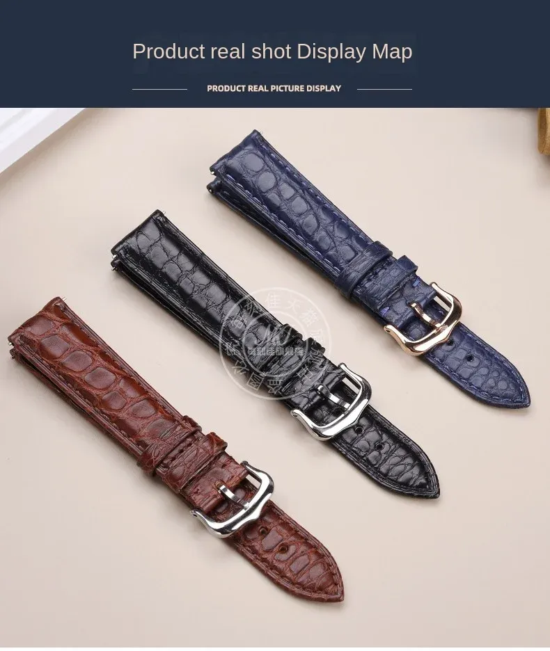 Bracelet montre cuir croco 16 à 22 mm