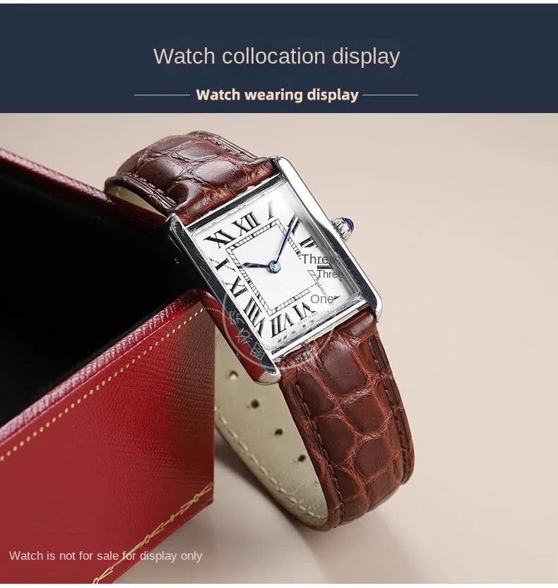 Bracelet montre cuir croco 16 à 22 mm