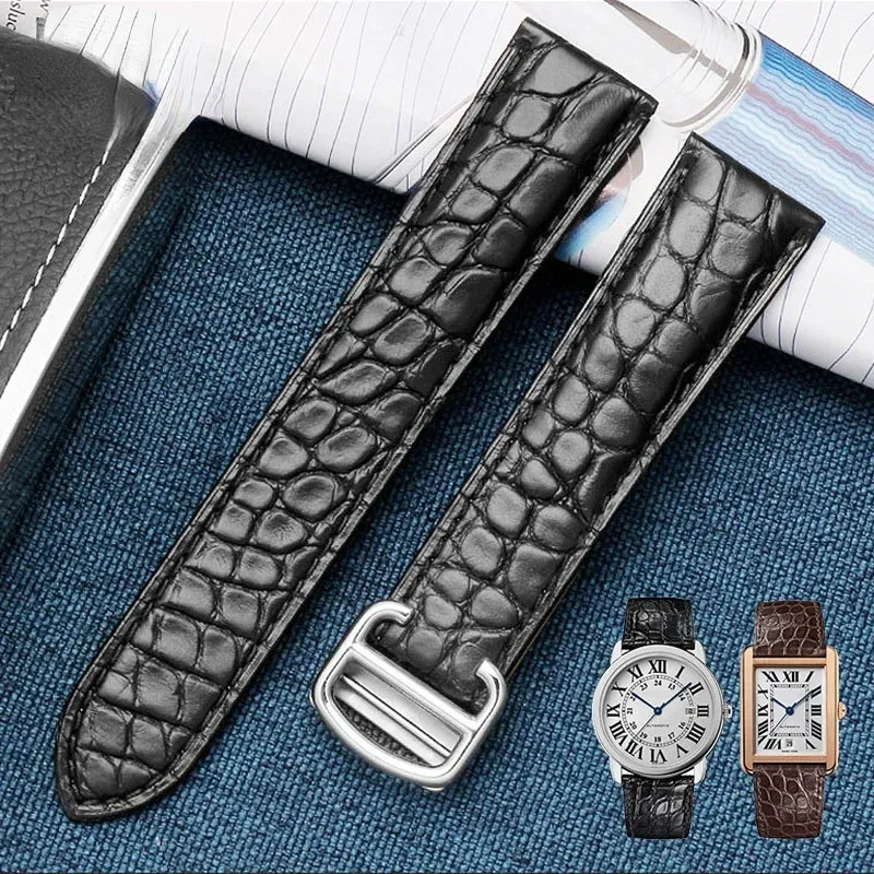 Bracelet montre cuir croco 16 à 24 mm