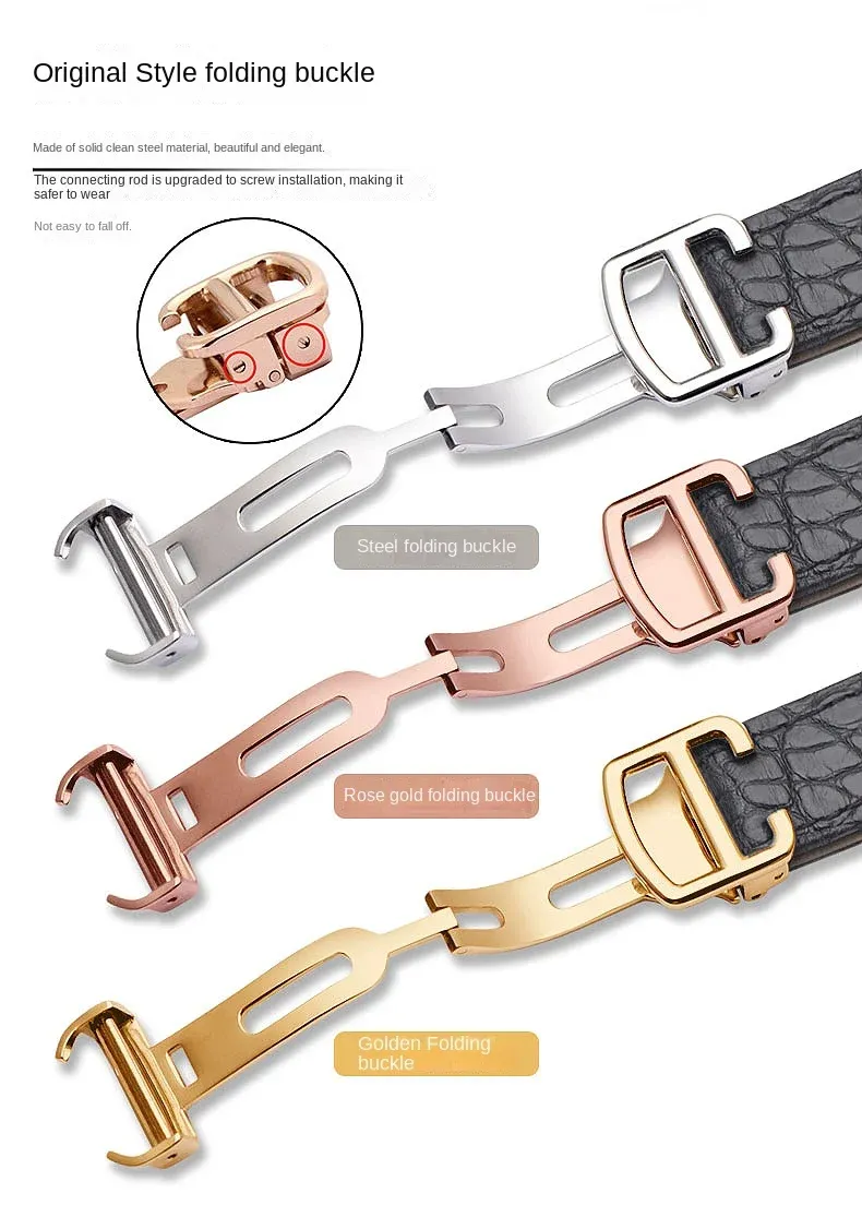 Bracelet montre cuir croco 16 à 24 mm