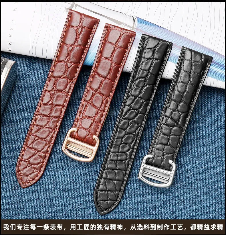 Bracelet montre cuir croco 16 à 24 mm