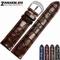 Bracelet montre cuir croco 18 à 22 mm – Couleur du bracelet brown