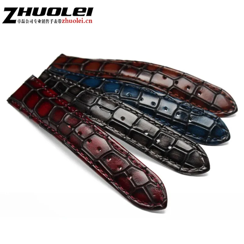 Bracelet montre cuir croco 18 à 22 mm
