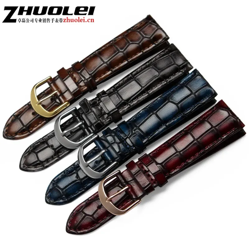 Bracelet montre cuir croco 18 à 22 mm