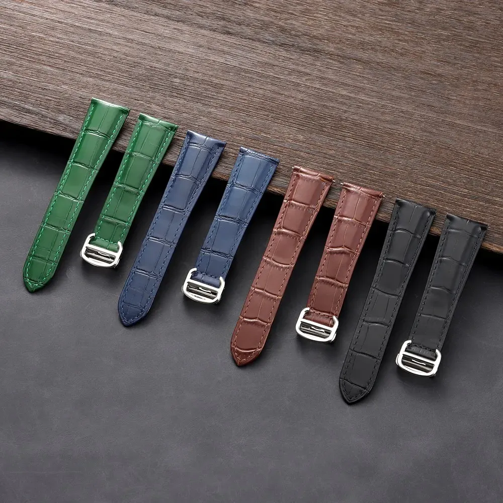 Bracelet montre cuir croco 18 à 22 mm