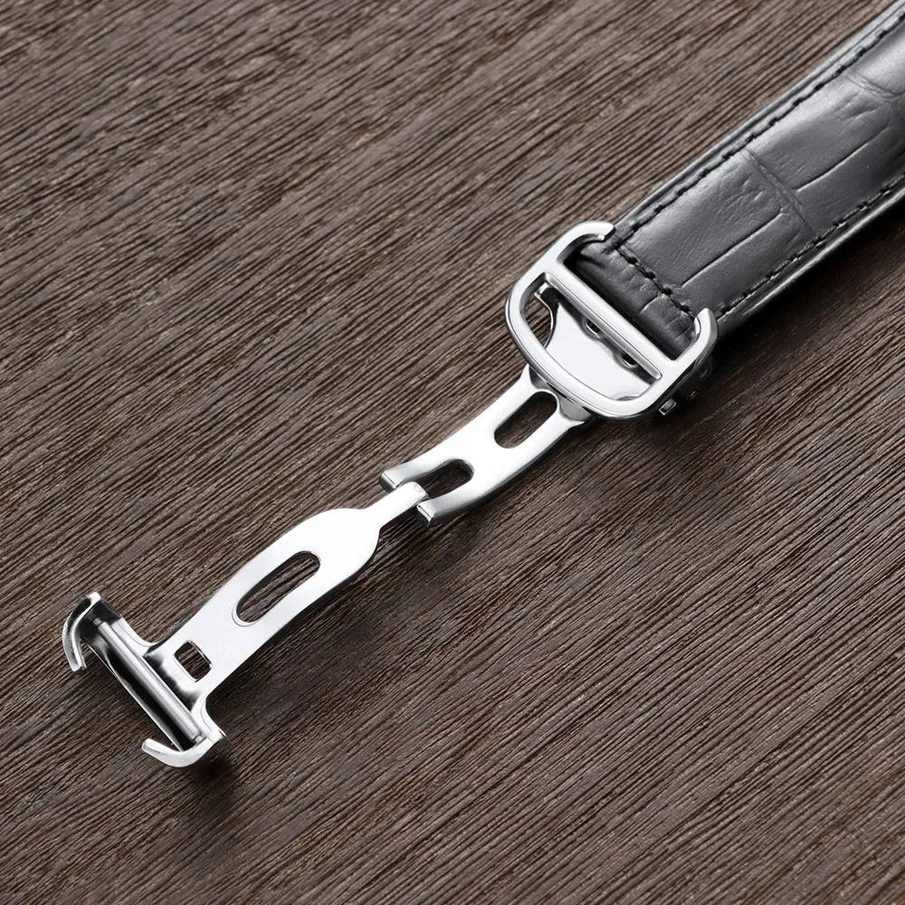 Bracelet montre cuir croco 18 à 22 mm