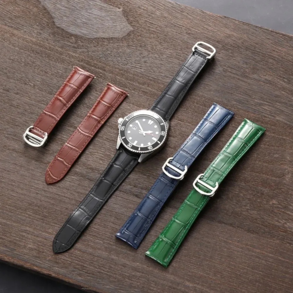 Bracelet montre cuir croco 18 à 22 mm