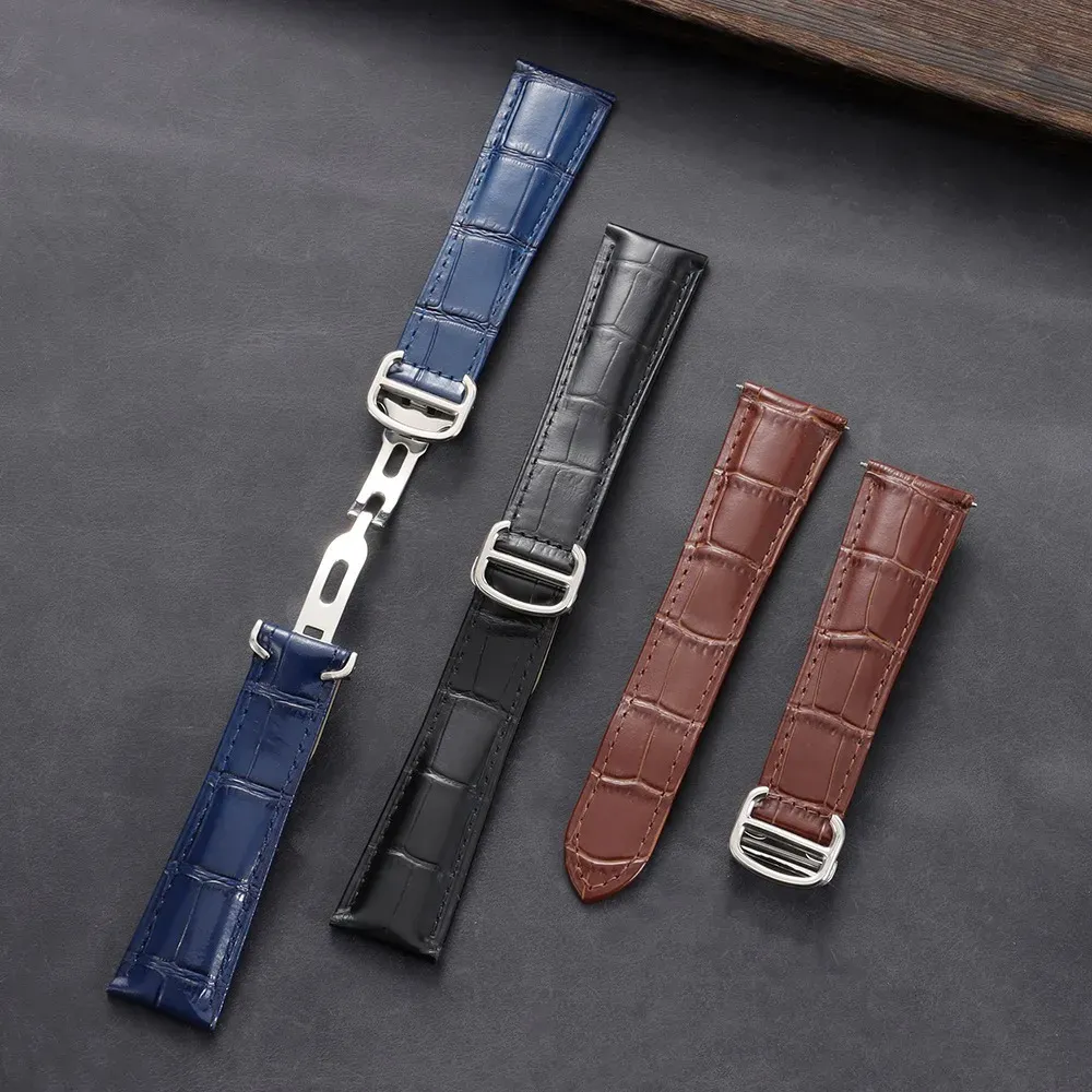 Bracelet montre cuir croco 18 à 22 mm