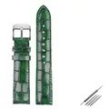Bracelet montre cuir croco 18 à 22 mm – Couleur du bracelet green