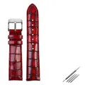 Bracelet montre cuir croco 18 à 22 mm – Couleur du bracelet red
