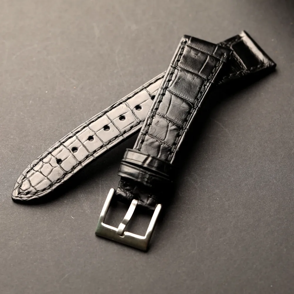 Bracelet montre cuir croco 18 à 22 mm souple
