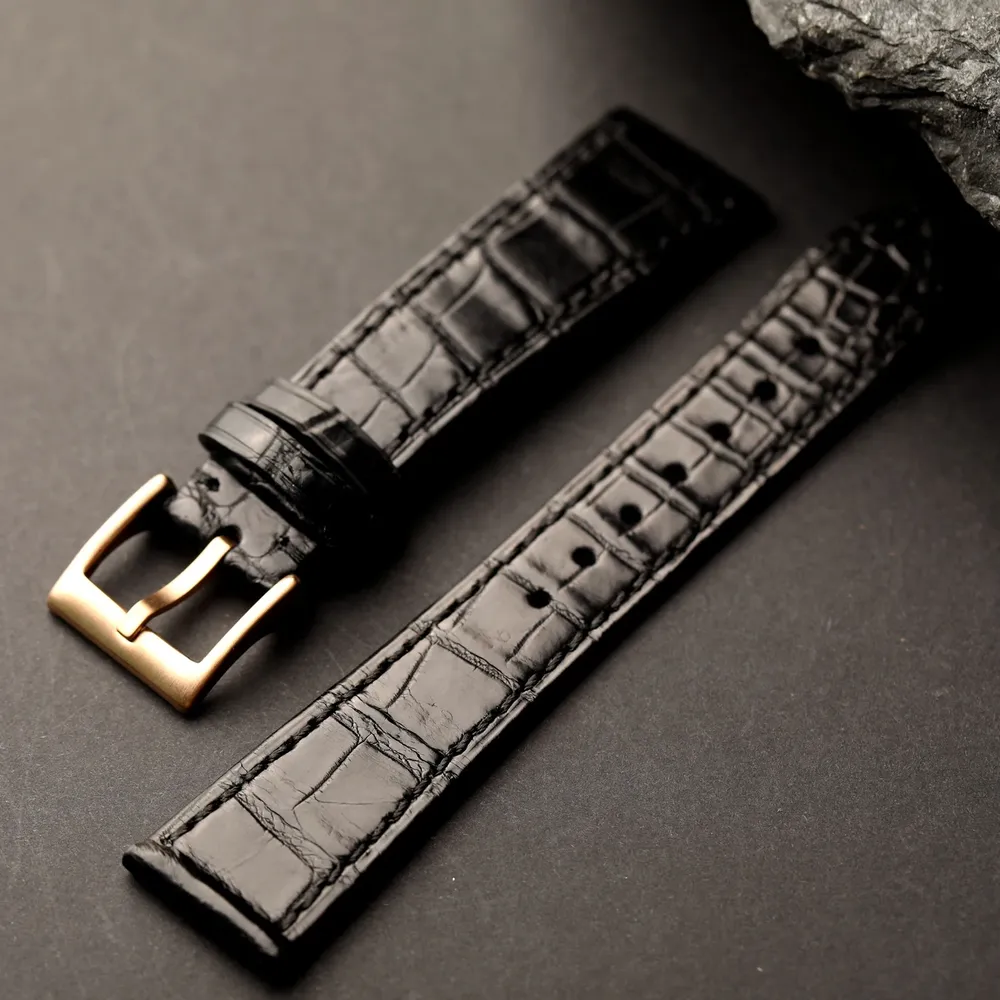 Bracelet montre cuir croco 18 à 22 mm souple